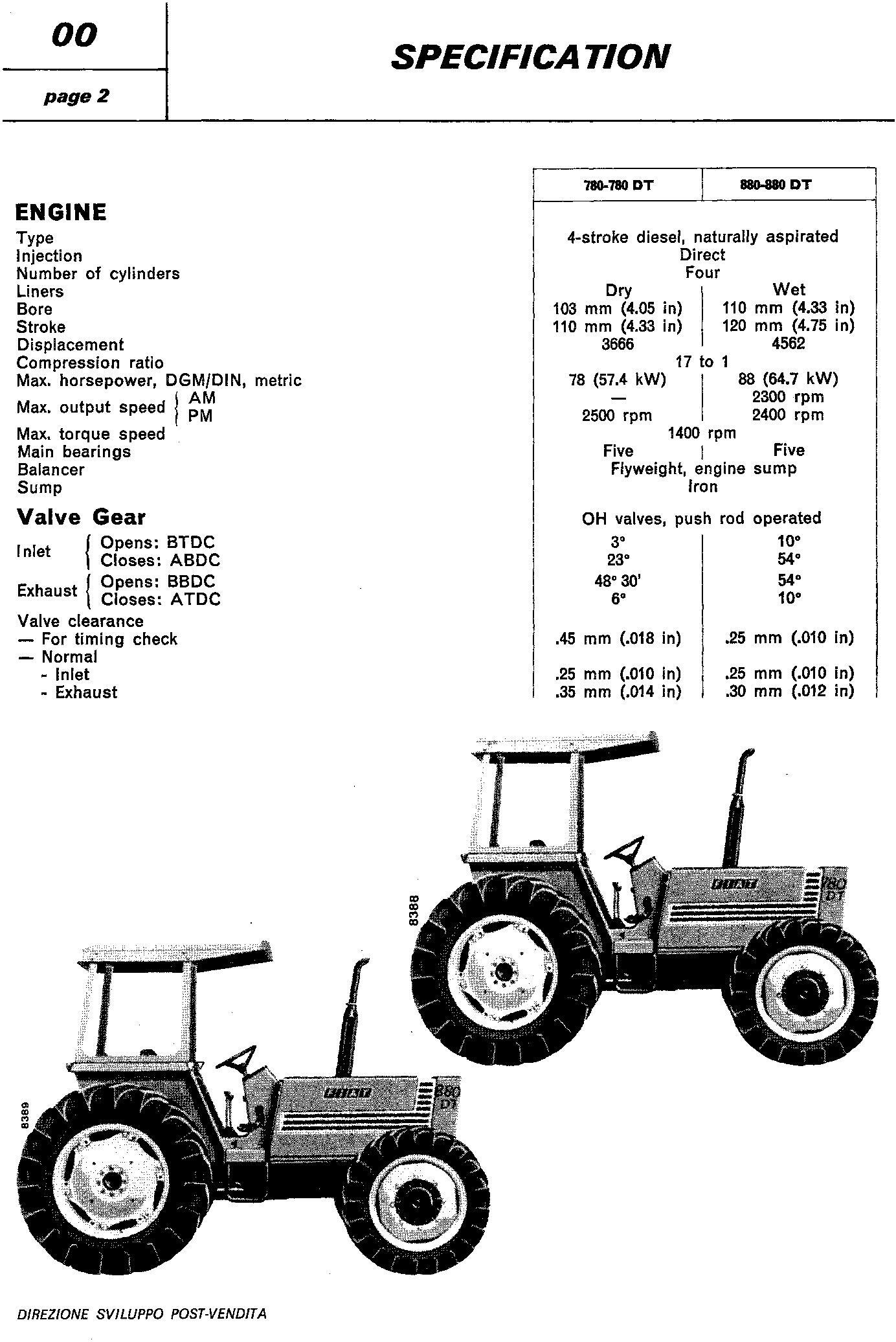 Fiat 780, 780DT, 880, 880DT Tractor Workshop Service Manual (6035420100) - 1