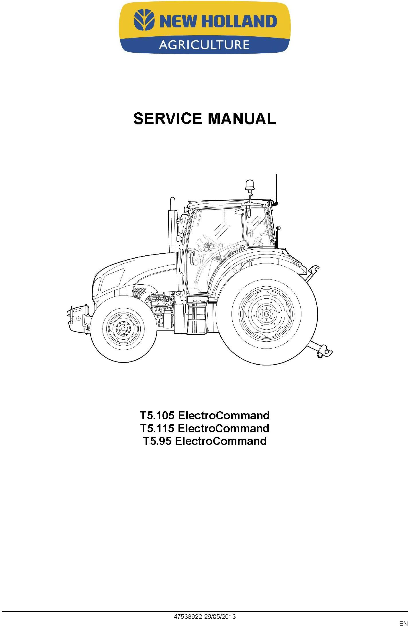 New Holland T5.95, T5.105, T5.115 Electro Command Tractor Service Manual - 1