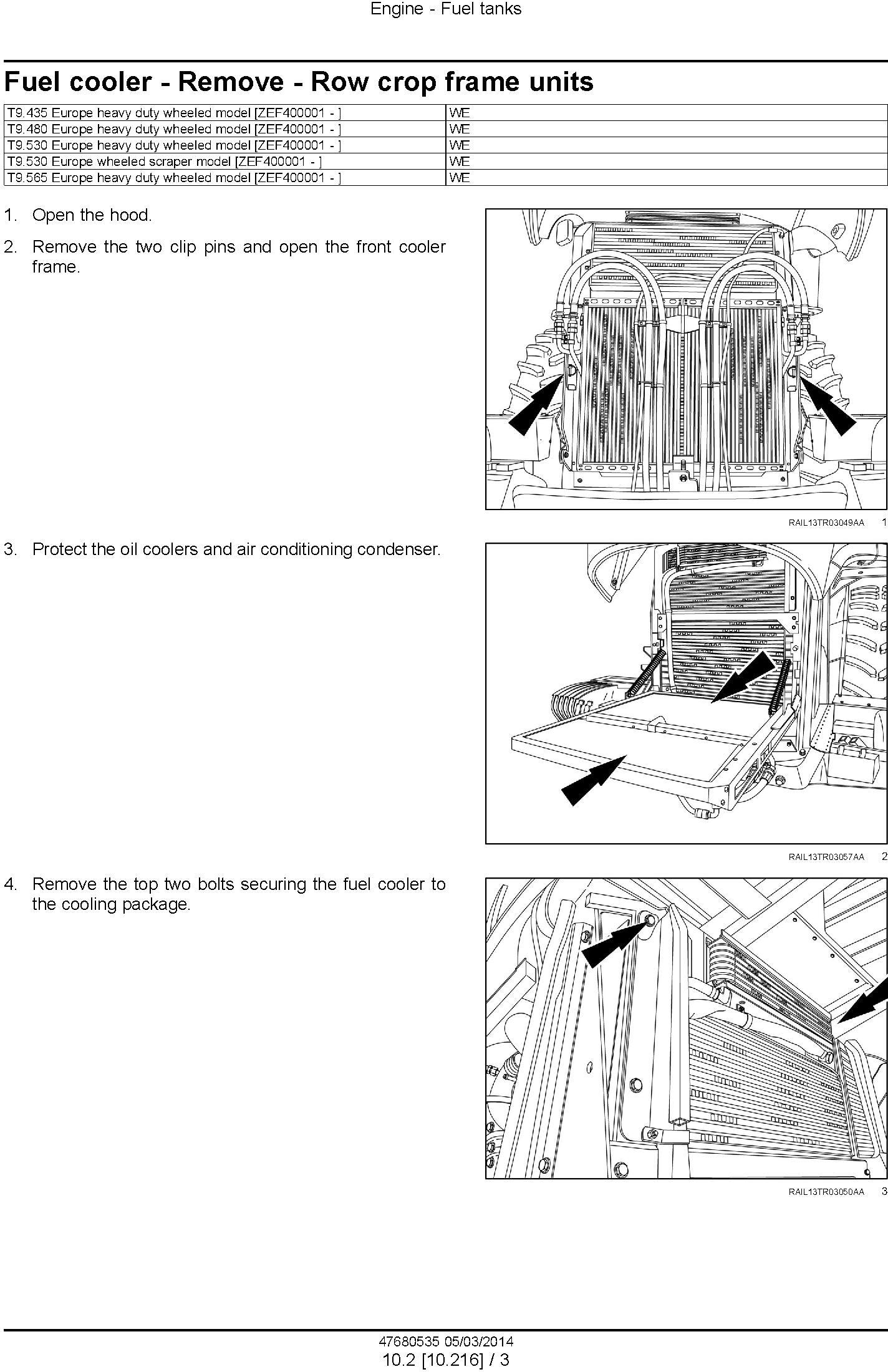 New Holland T9.435, T9.480, T9.530, T9.565, T9.600, T9.645, T9.700 European Tractor Service Manual - 2