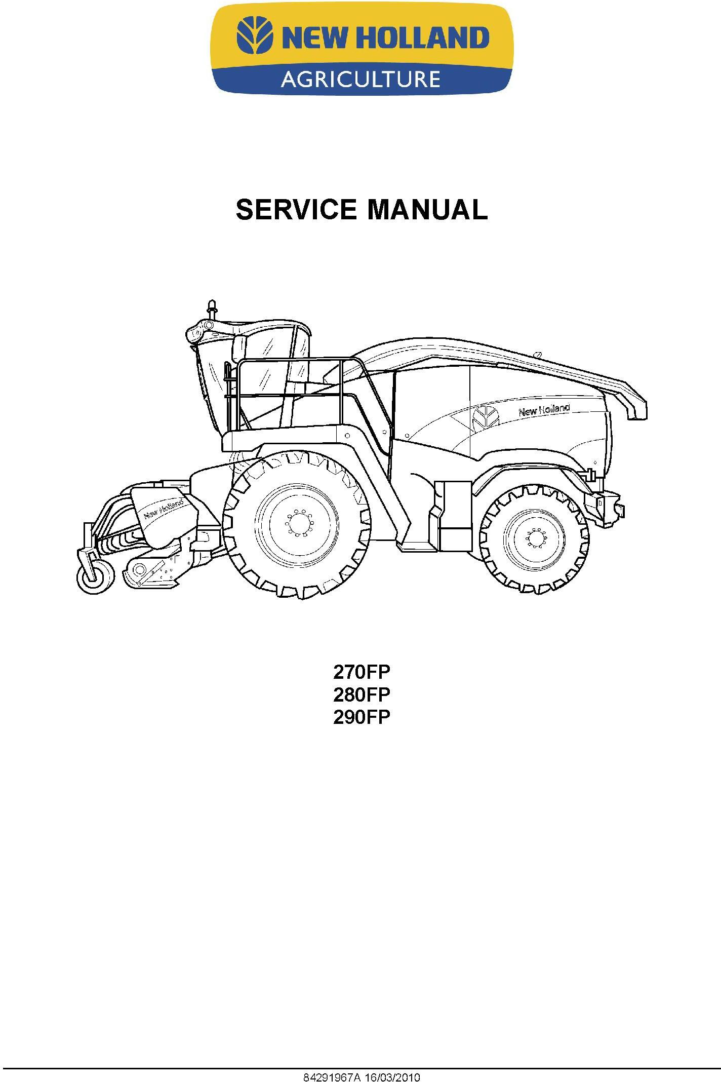 New Holland 270FP, 280FP, 290FP Self Propelled Forage Pickup Headers Service Manual - 1