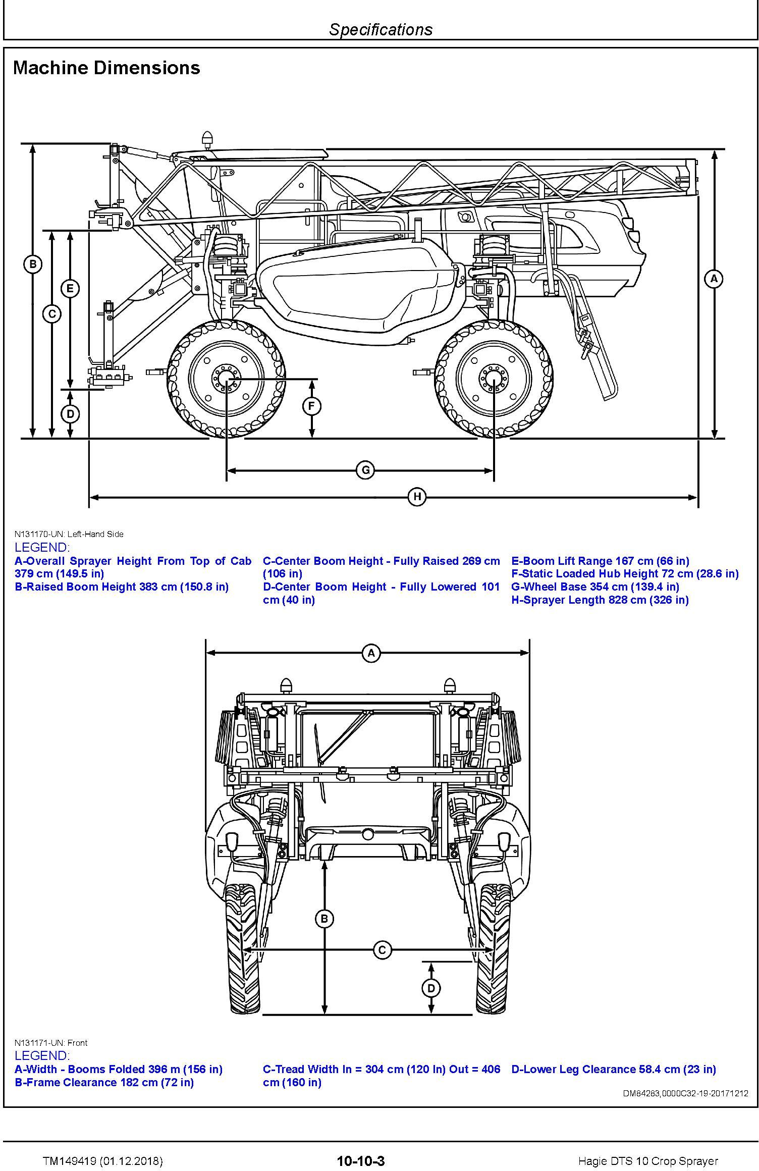 Hagie DTS 10 Crop Sprayer Repair Technical Manual (TM149419) - 1