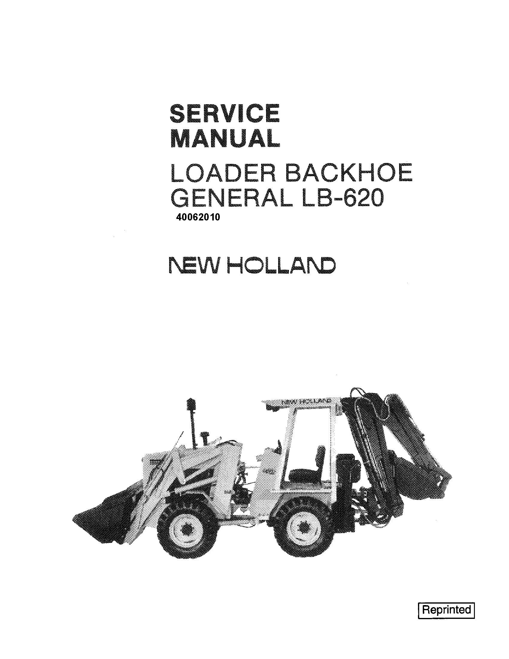 New Holland LB620 Backhoe Loader Service Manual - 19345