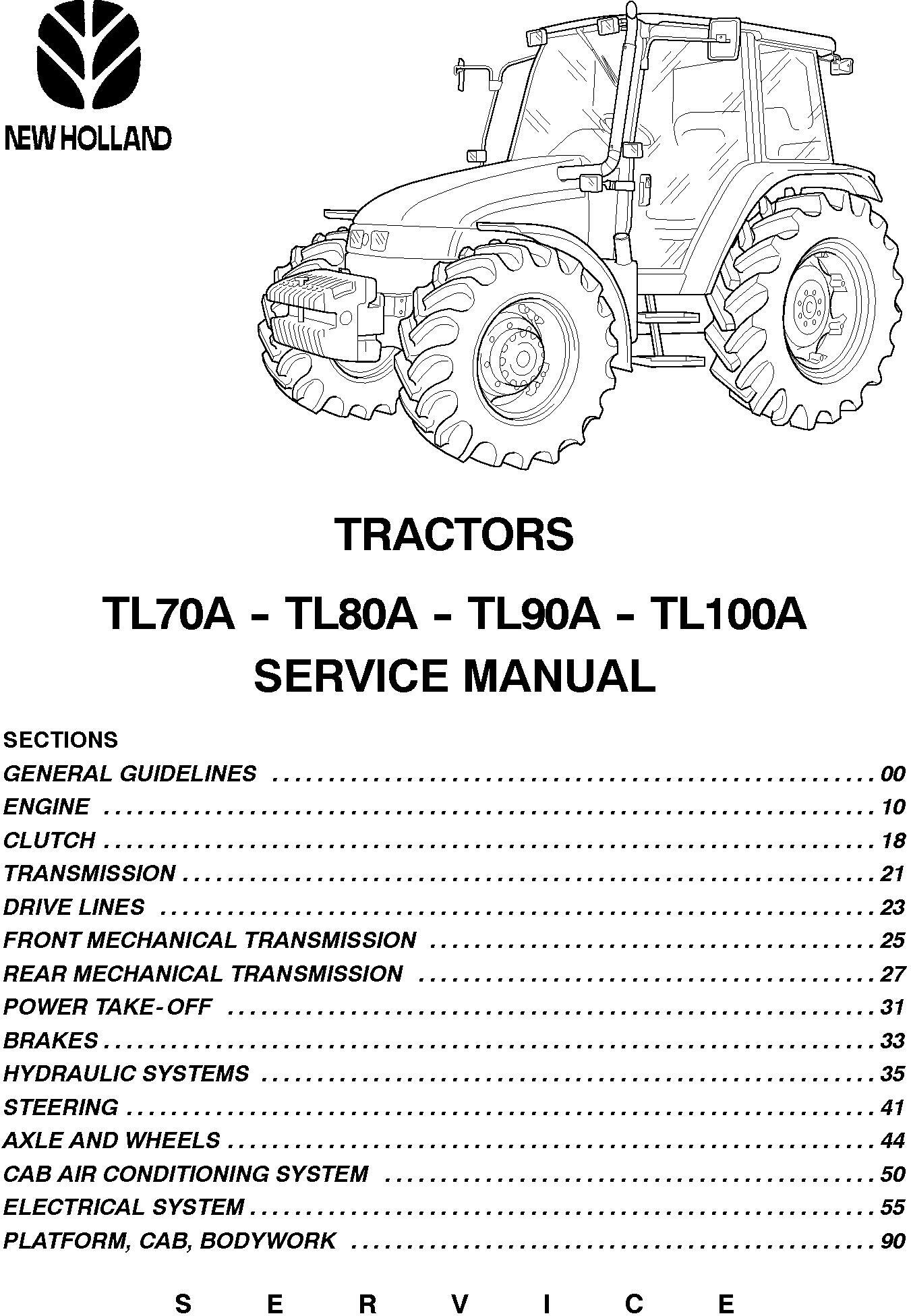 New Holland TL70A, TL80A, TL90A, TL100A tractor Service Manual - 19539