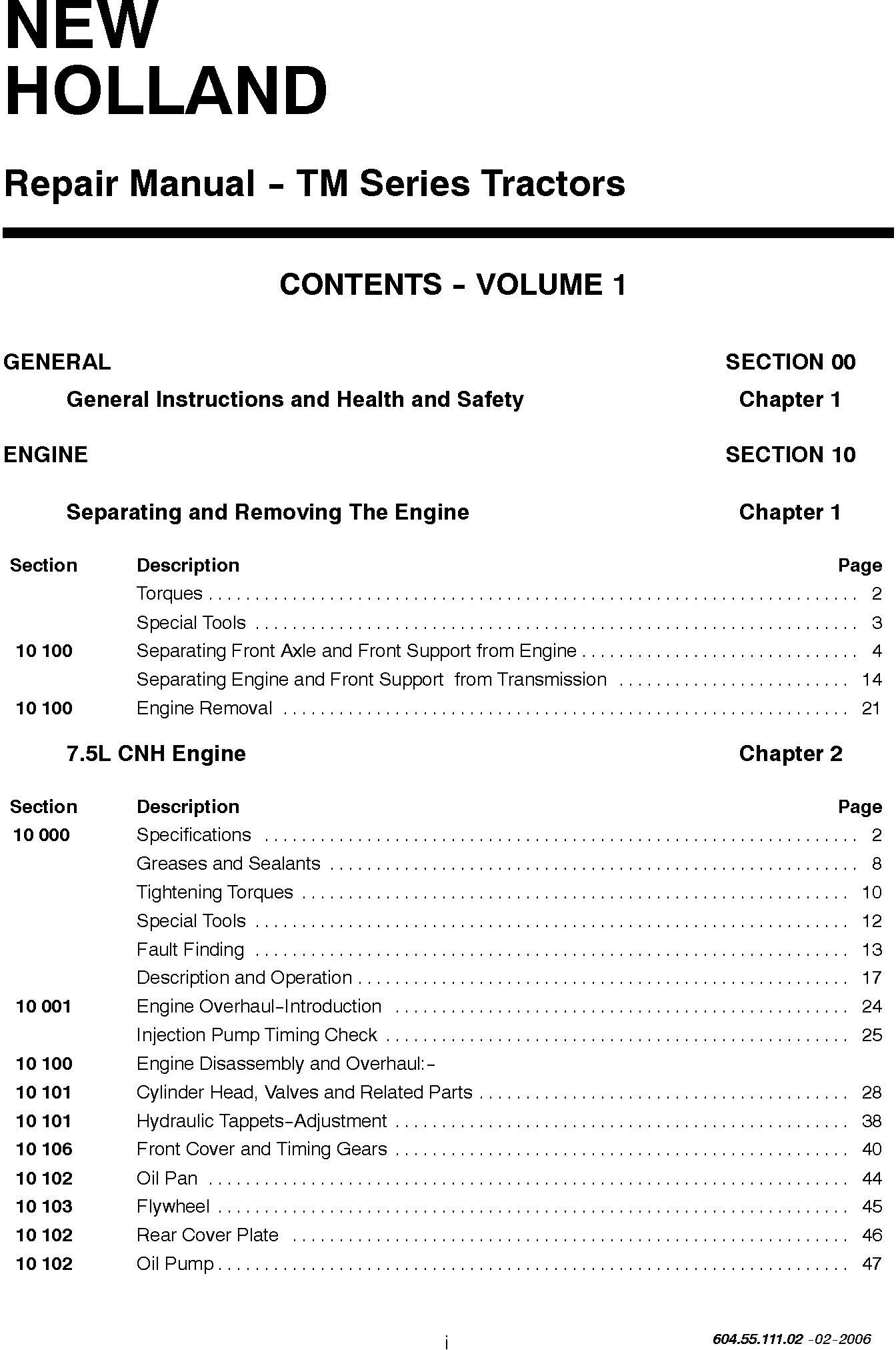 New Holland TM120, TM130, TM140, TM155, TM175, TM190 Tractor Service Manual - 19542