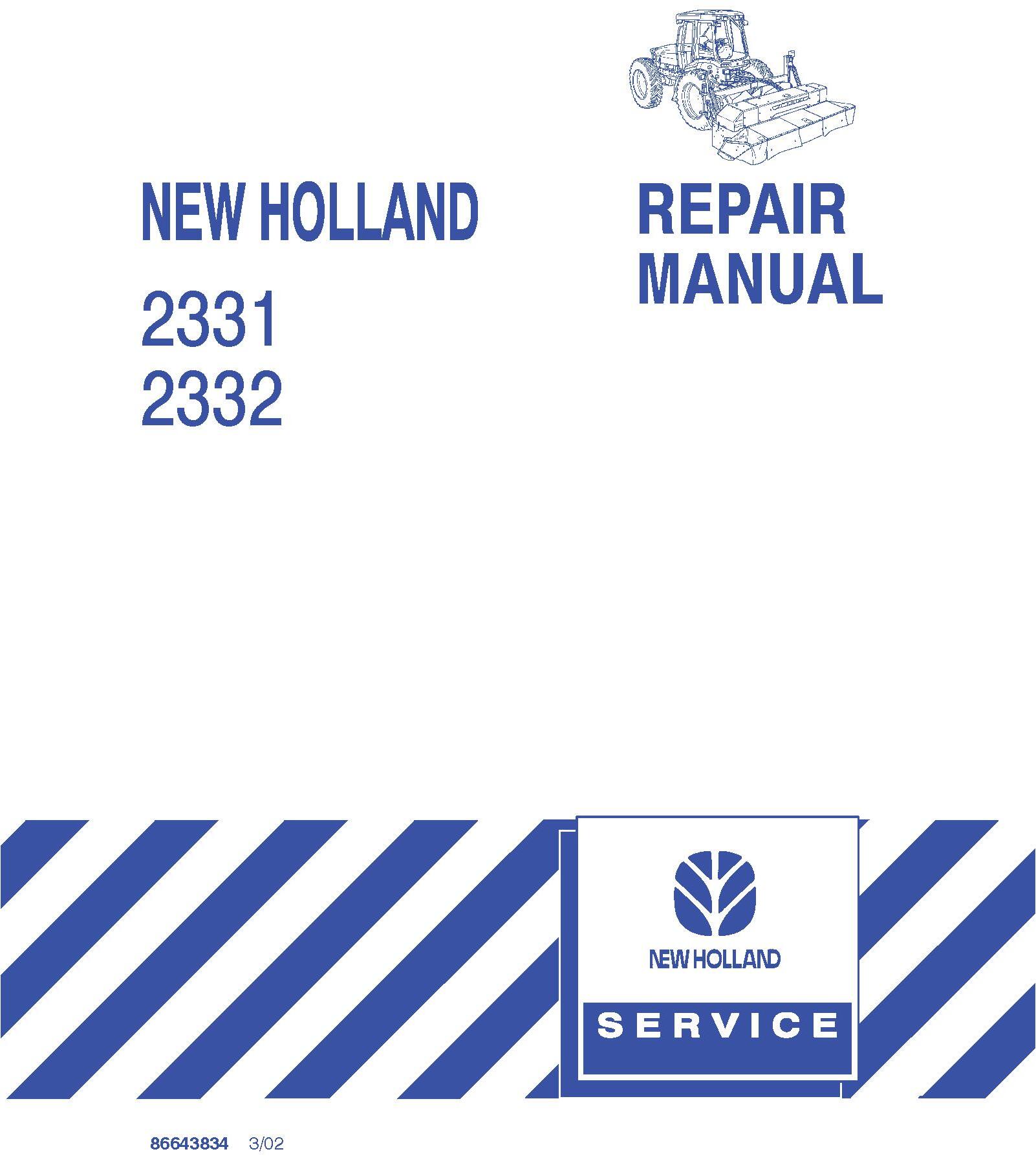 New Holland 2331, 2332 Disc Header for TV140 Service Manual - 20063