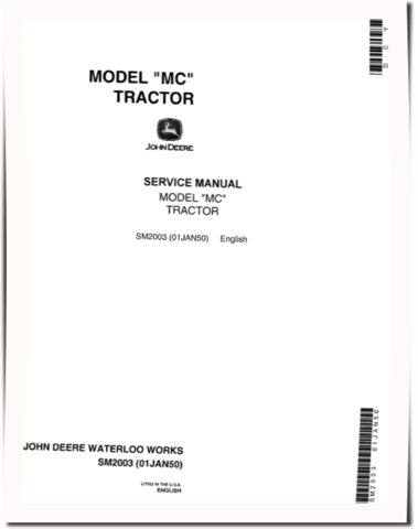 John Deere MC Tractors Service Manual (SM2003)