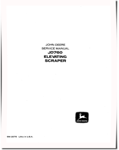 John Deere JD760 Elevating Scrapers Technical Manual (SM2076)