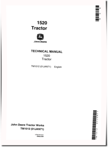 John Deere 1520 Tractors Technical Manual (TM1012)