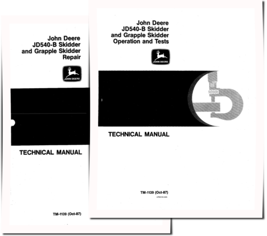 John Deere 540B Skidders and 540B Grapple Skidders set of Service Manuals (TM1139)