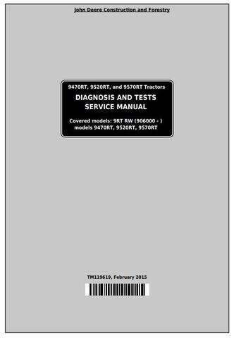 John Deere 9470RT, 9520RT and 9570RT Tracked Tractors (SN: 906000-916999) Diagnostic Manual (TM119619)