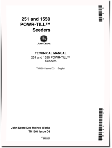 John Deere 1550 and 251 Powr-Till Seeders Technical Manual (TM1201)