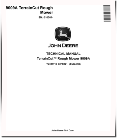 John Deere TerrainCut 9009A Rough Mowers (SN. from 010001) Technical Manual (TM137719)