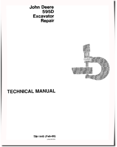 John Deere 595D Wheeled Excavators Repair Manual (TM1445)