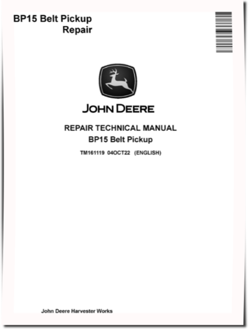 John Deere BP15 Belt Pickups Repair Manual (TM161119)