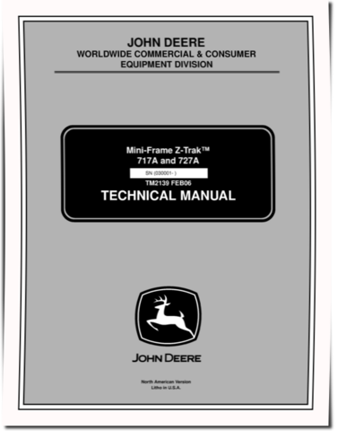 John Deere Z-Trak 717A and 727A (SN: 030001-) Min-Frame Zero-Turn Mowers Technical Manual (TM2139)
