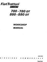 Fiat 780, 780DT, 880, 880DT Tractor Workshop Service Manual (6035420100)