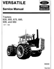 Ford Versatile 835, 855, 875, 895, 935, 950 4WD Tractor Service Manual (V4020)