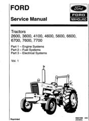 Ford 2600, 3600, 4100,4600, 5600,5900, 6600,6700, 7600,7700 Tractor Complete Service Manual (SE3660)