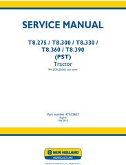New Holland T8.275, T8.300, T8.330, T8.360, T8.390 (PST) Tractor (PIN ZCRC02583-) Service Manual