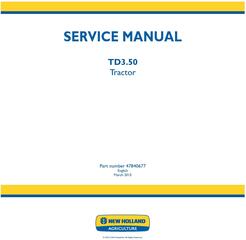 New Holland TD3.50 Tractor Service Manual