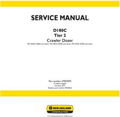 New Holland D180C Tier 2 Crawler dozer Service Manual