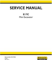 New Holland E17C Mini Excavator Service Manual