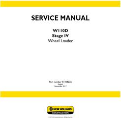 New Holland W110D Stage IV Wheel Loader Service Manual