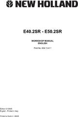 New Holland E40.2SR/E50.2SR Excavators Service Manual