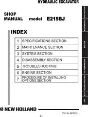 New Holland E215BJ Hino, Crawler Excavators Service Manual