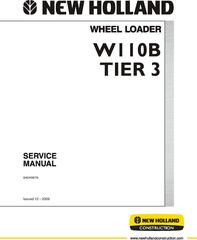 New Holland W110B Tier 3 Wheel Loader Service Manual