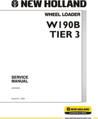 New Holland W190B Tier 3 Wheel Loader Service Manual