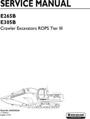 New Holland E265B, E305B Crawler Excavators Service Manual
