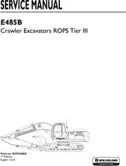 New Holland E485B ROPS Tier III Crawler Excavators Service Manual