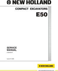 New Holland E50, E50SR Compact Excavator Service Manual