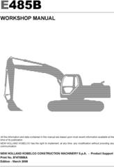 New Holland E485B Crawler Excavator Service Manual
