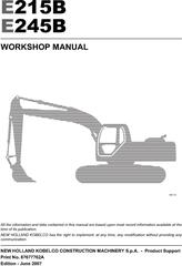 New Holland E215B, E245B Crawler excavator Service Manual