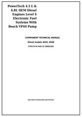 CTM170 - PowerTech 4.5L & 6.8L Diesel Engines Level 4 Fuel System w.Bosch VP44 Pump Technical Manual