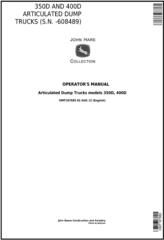 OMT187885 - John Deere 350D and 400D Articulated Dump Truck (S.N. -608489) Operator`s Manual