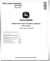 John Deere 624J (SN. from 611797) 4WD Loaders Operation and Test Manual (TM10230)