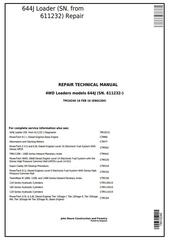TM10246 - John Deere 644J 4WD Loader (SN. from 611232) Service Repair Technical Manual