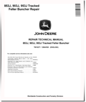 John Deere 853J, 903J and 953J Tracked Feller Bunchers Repair Manual (TM10271)