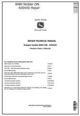 TM10289 - John Deere 848H (SN.-630435) Grapple Skidder Service Repair Technical Manual