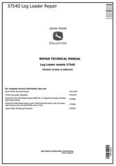 TM10423 - John Deere 3754D Log Loader Service Repair Technical Manual