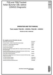 TM10510 - John Deere 753J, 759J (SN.-220452) Tracked Feller Buncher Diagnostic & Test Service Manual