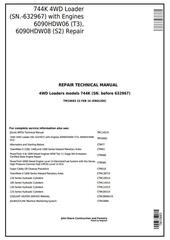 TM10683 - John Deere 744K 4WD Loader (SN.-632967) w.Engines 6090HDW06, 6090HDW08 Service Repair Manual