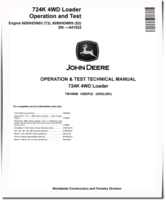 John Deere 724K (SN. before 641522) 4WD Loaders with 6090HDW03 Tier3, 6090HDW09 Stage2 Engines Operation and Test Manual (TM10696)