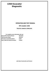 TM10742 - John Deere 135D RTS Excavator Diagnostic, Operation and Test Service Manual