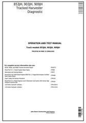 John Deere 853JH, 903JH, 909JH Track Feller Buncher/Harvester Diagnostic&Test Service manual TM10766