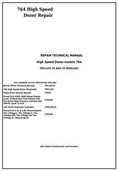 TM11193 - John Deere 764 High Speed Crawler Dozer Service Repair Technical Manual