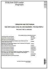 TM11198 - John Deere 315SJ Side Shift Loader (SN.BE315SJ300869-;T0315SJ178876-) Diagnostic&Test Manual